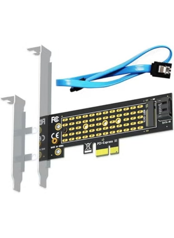 M.2 SATA SSD to 2.5-inch SATA Adapter Card, NGFF M.2 to SATA I/II/III Converter with SATA Cable and Mounting Screws, High-Speed Internal PC Expansion Card - Image 1